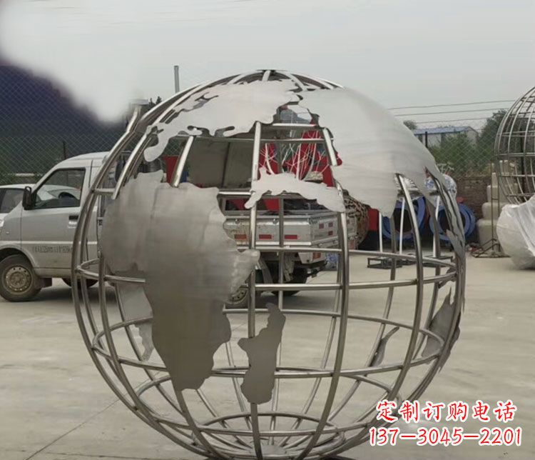 南阳中领雕塑:精美不锈钢地球仪雕塑