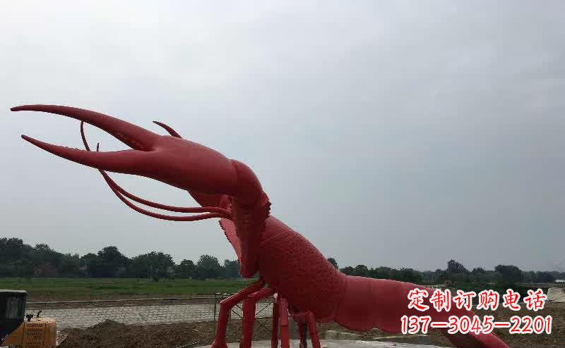 南阳广场不锈钢仿真龙虾雕塑