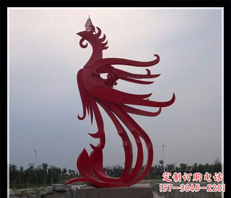 南阳精美不锈钢凤凰雕塑