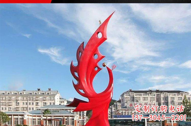 南阳广场不锈钢凤凰摆件雕塑1