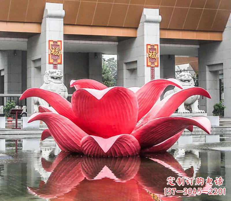 南阳广场不锈钢荷花景观雕塑