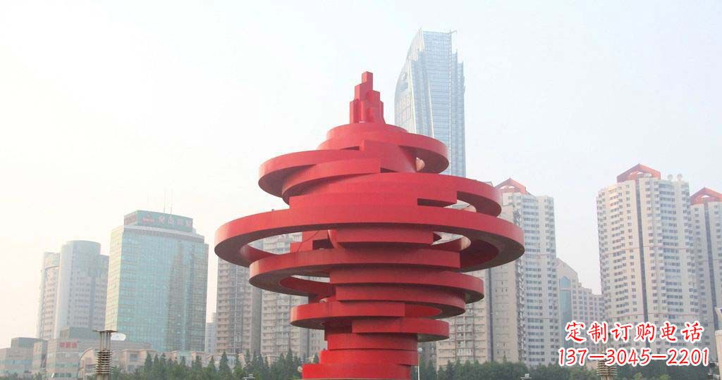 南阳广场不锈钢火炬雕塑