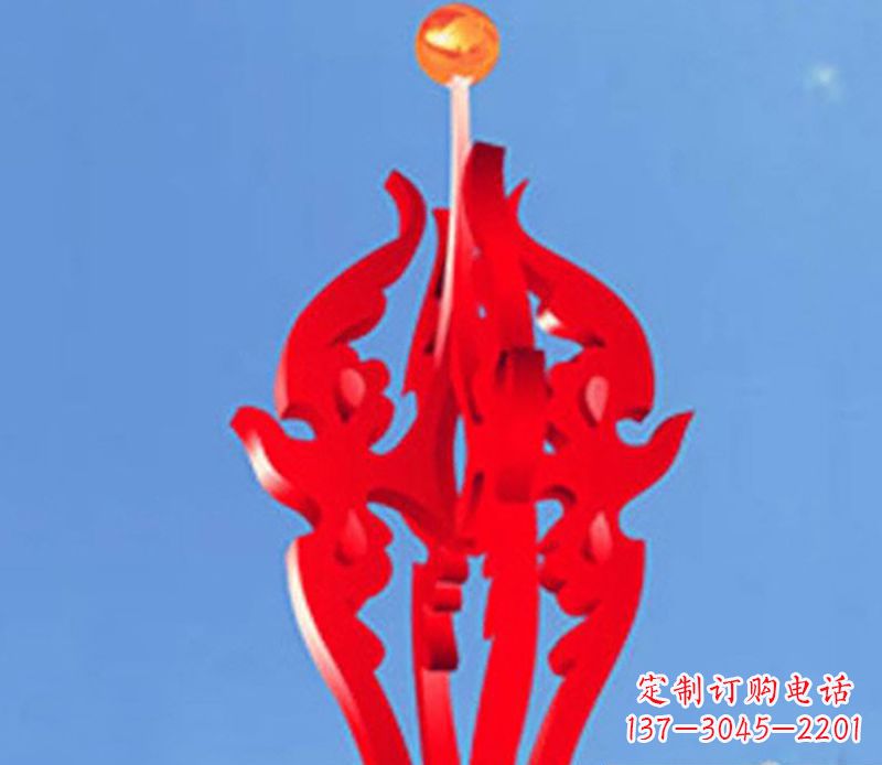 南阳中领雕塑出品:不锈钢火苗抽象雕塑