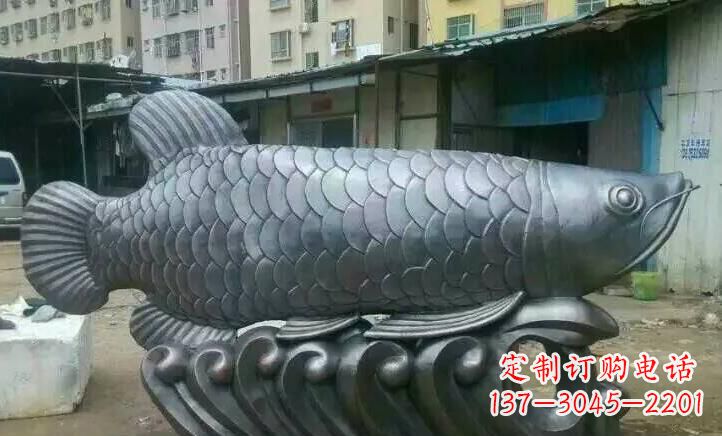 南阳精雕细琢的不锈钢金龙鱼雕塑