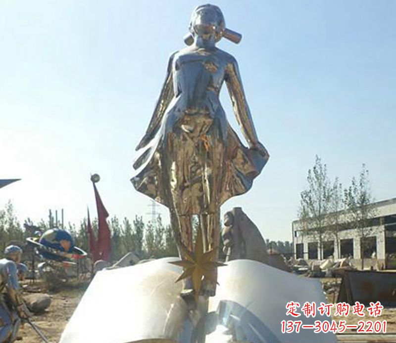南阳艺术精灵,不锈钢美女雕塑