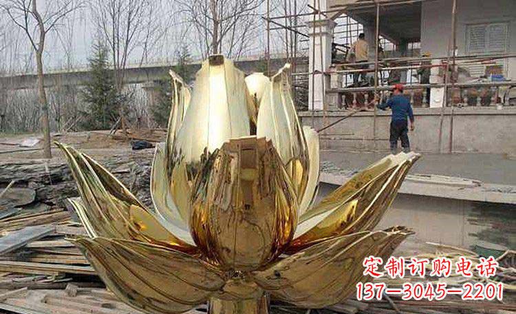 南阳超大型不锈钢莲花雕塑,惊艳定制空间