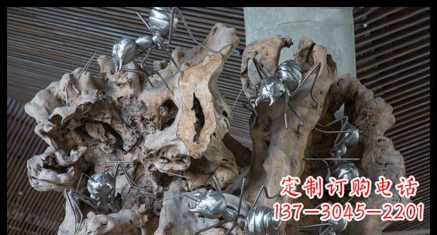 南阳展现自然的优雅——不锈钢蚂蚁上树景观雕塑