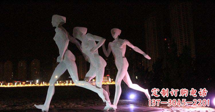 南阳优雅靓丽的女性不锈钢跑步雕塑