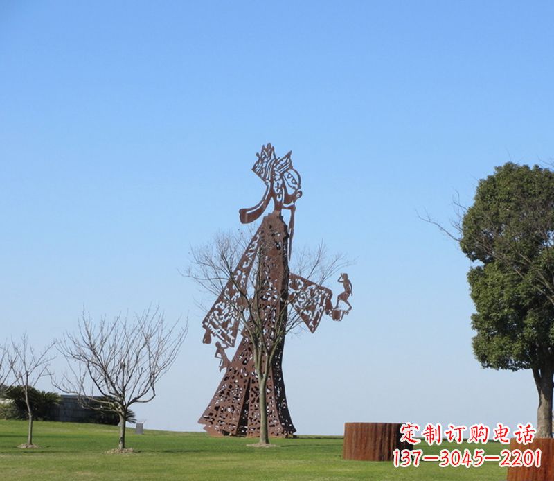 南阳全新不锈钢艺术皮影戏雕塑