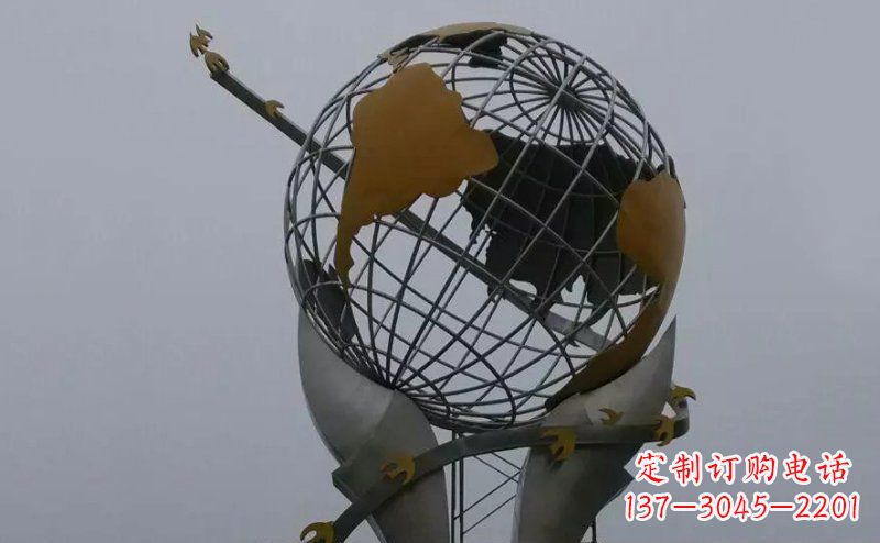 南阳广场不锈钢手托地球雕塑