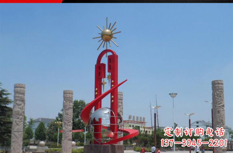 南阳广场不锈钢太阳花景观雕塑
