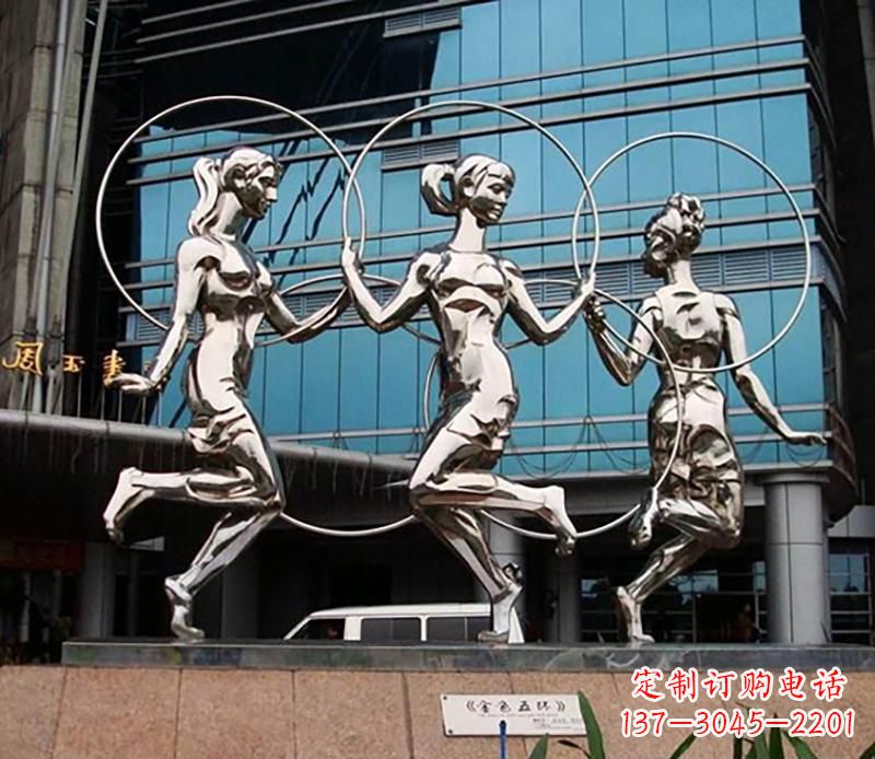 南阳不锈钢跳舞美女雕塑