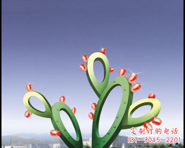 南阳视觉焕发的不锈钢仙人掌景观雕塑