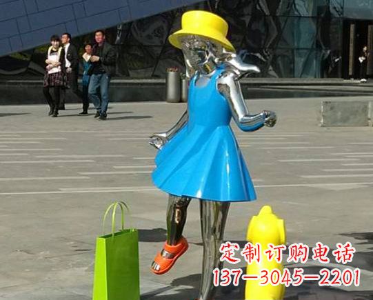 南阳中领雕塑:极致的不锈钢小女孩雕塑