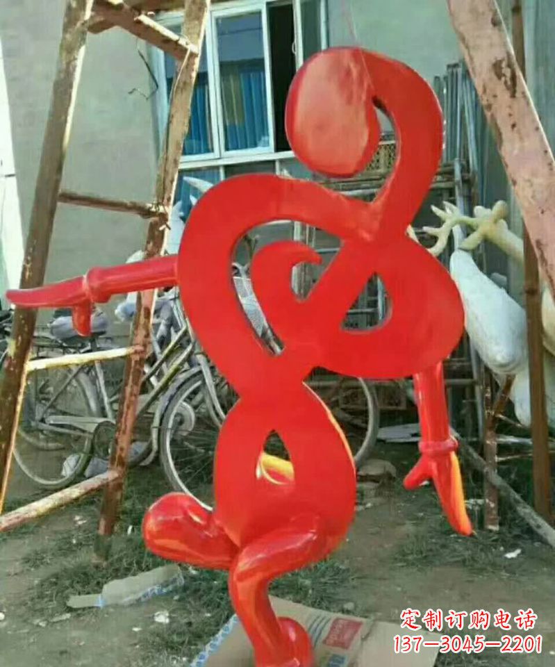 南阳中领雕塑-不锈钢音符抽象雕塑