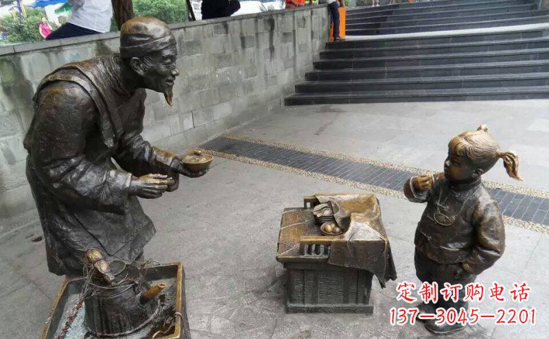 南阳小女孩铜雕,古朴优雅