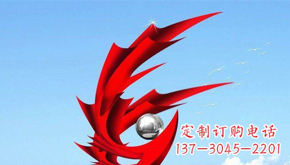 南阳传统凤凰不锈钢雕塑,带来中国传统文化的神秘气息