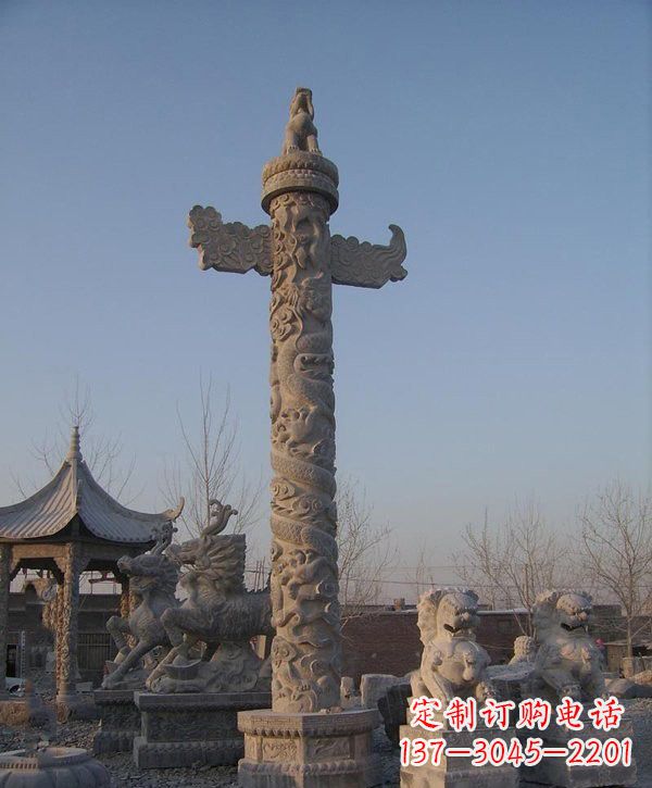 南阳广场大理石华表雕塑
