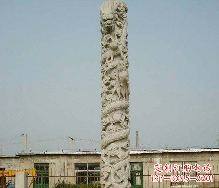 南阳中领雕塑——独具特色的大理石盘龙柱雕塑