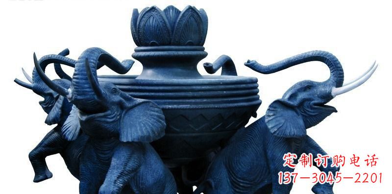 南阳广场大象莲花鼎景观铜雕