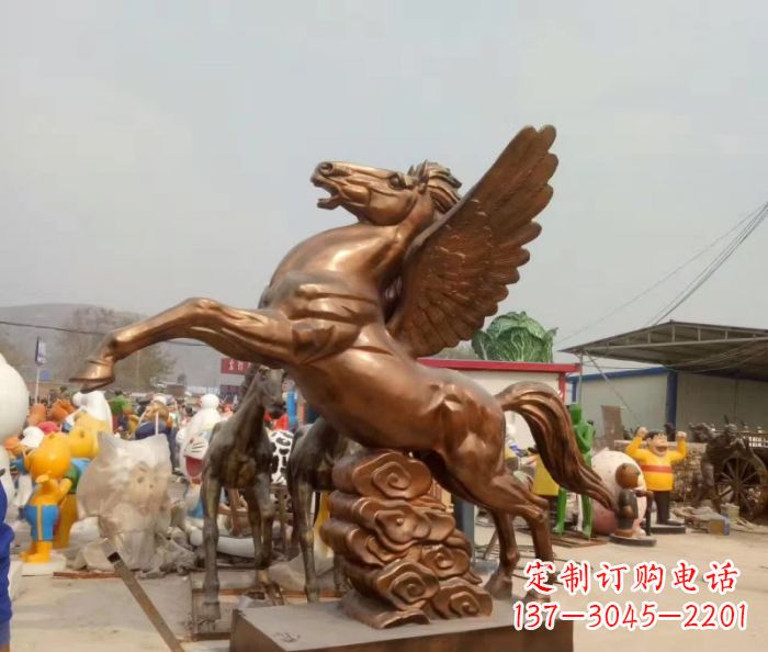 南阳广场飞马铜雕,精美绝伦