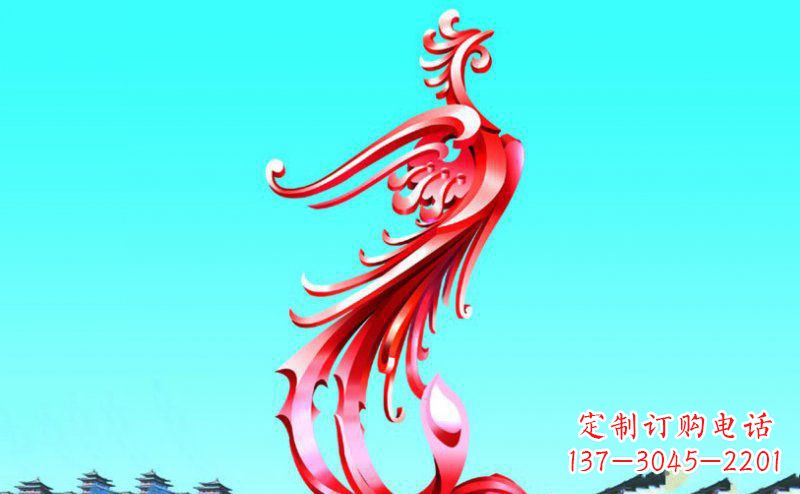 南阳广场凤凰不锈钢雕塑