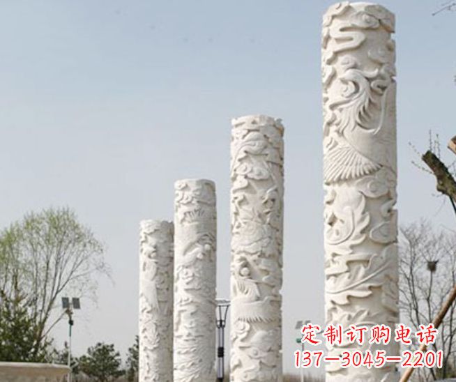 南阳尊贵优雅,凤凰浮雕龙柱景观石雕