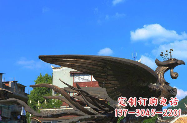 南阳广场凤凰动物铜雕