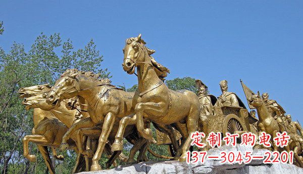 南阳中领雕塑:精美古典马车铜雕