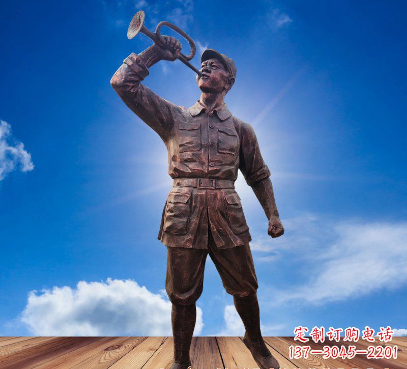 南阳广场红军人物铜雕