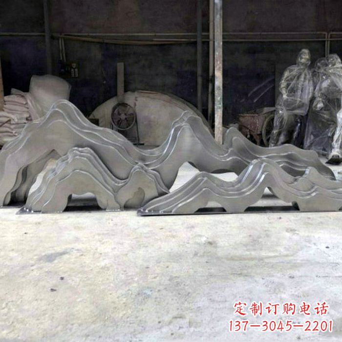 南阳广场户外不锈钢假山雕塑