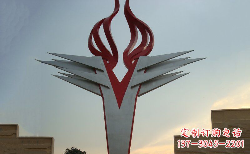南阳广场火炬不锈钢雕塑_1