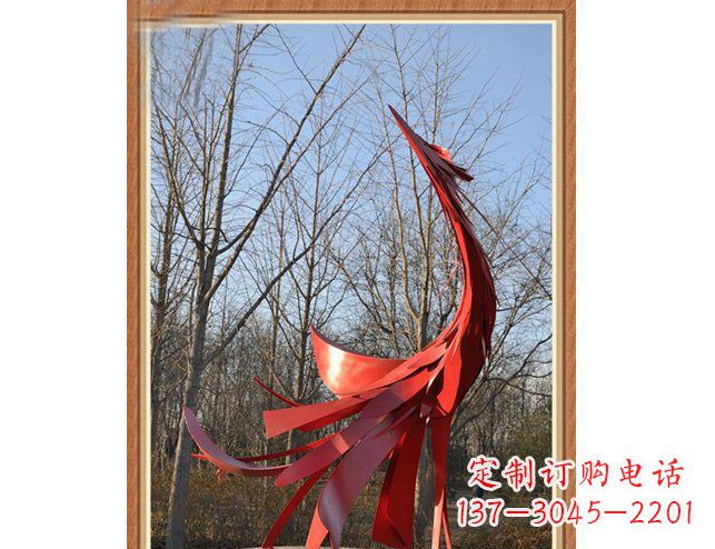 南阳广场景观不锈钢凤凰雕塑