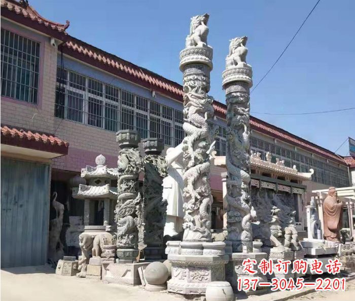 南阳品质考究的大理石龙柱石雕