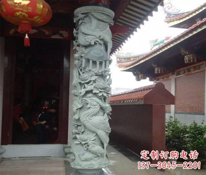 南阳大理石龙柱雕塑,为室内景观带来活力