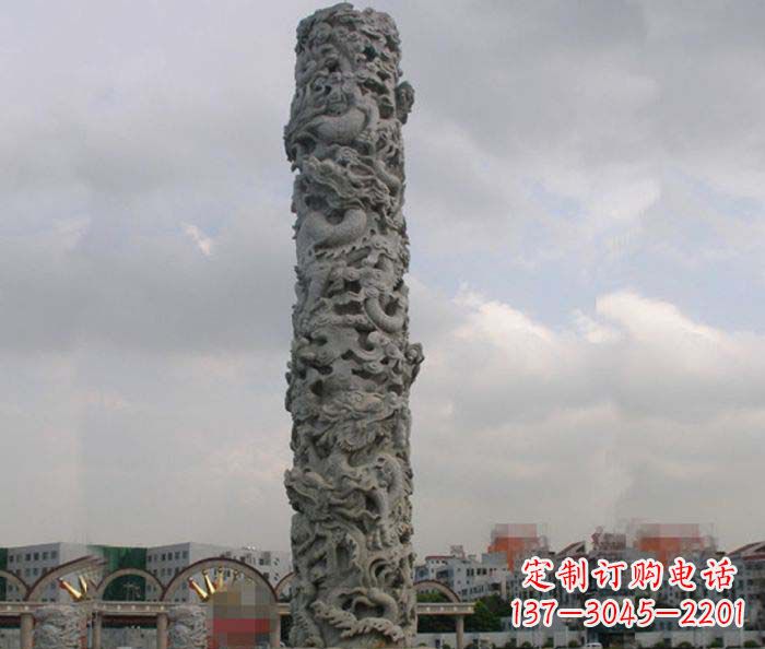 南阳精美仿古盘龙柱石雕