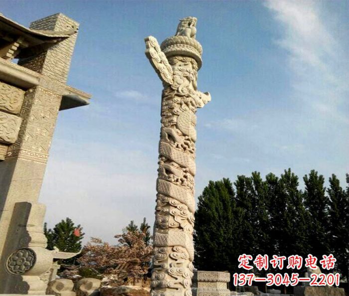南阳广场景观华表石雕 (2)