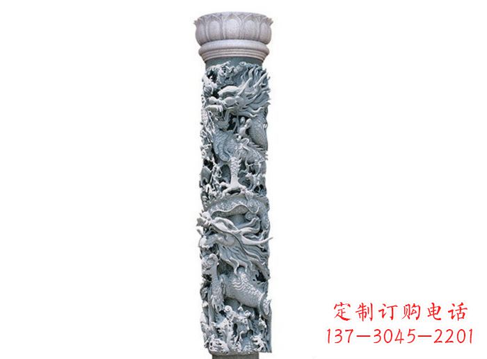 南阳广场景观龙柱石雕 (2)
