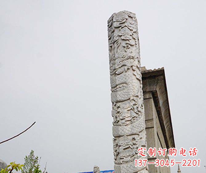 南阳精美艺术品,象征霸气,盘龙柱石雕