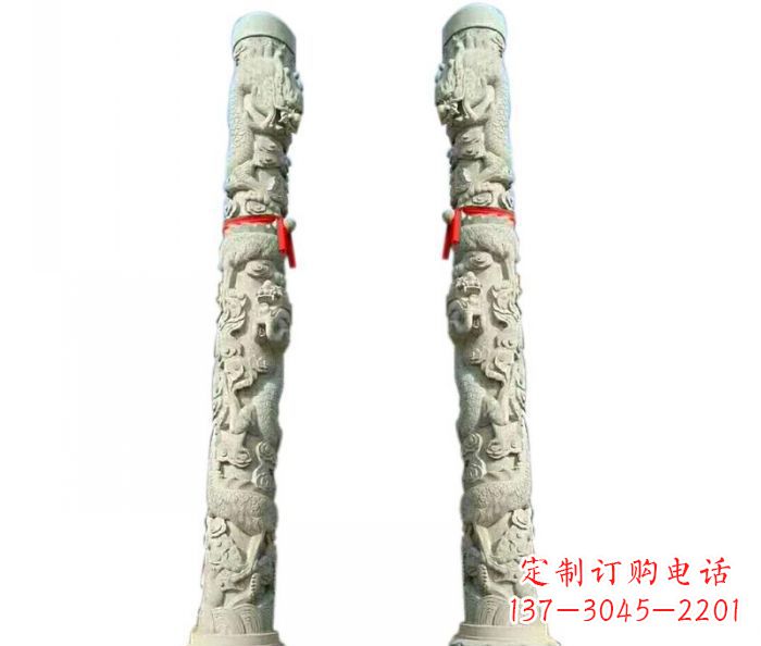 南阳广场景观盘龙柱石雕 (5)