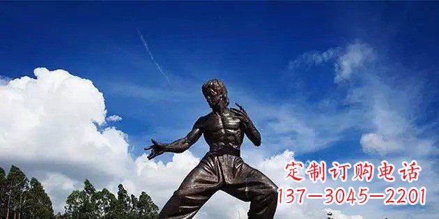 南阳广场李小龙名人铜雕
