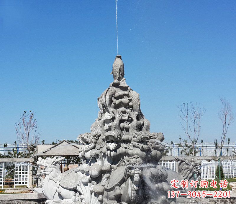 南阳令人称羡的广场龙龟喷泉石雕