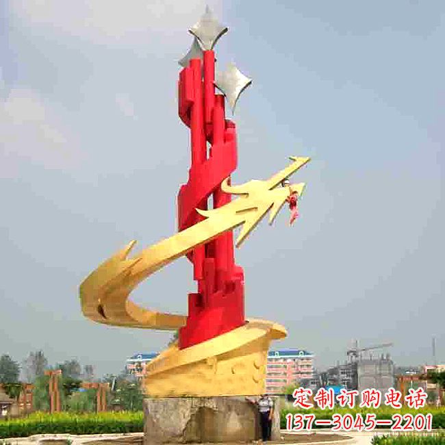 南阳广场龙形景观不锈钢雕塑