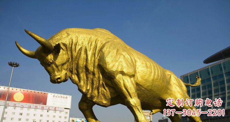 南阳广场牛动物铜雕