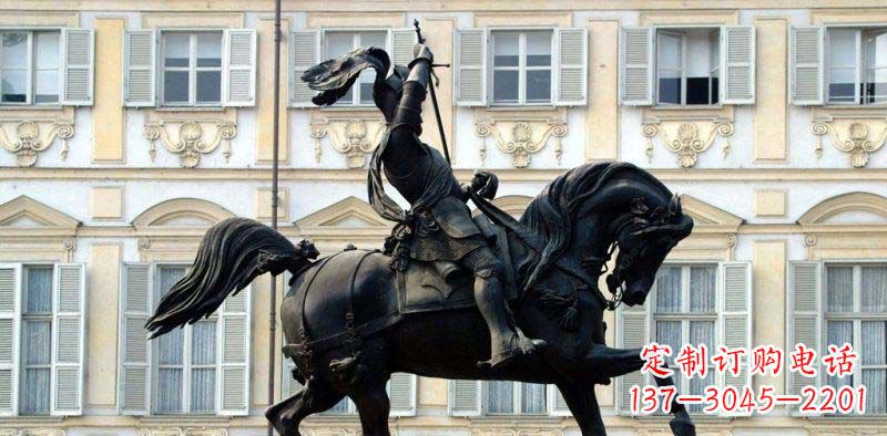 南阳中领雕塑-大型罗马士兵骑马铜雕