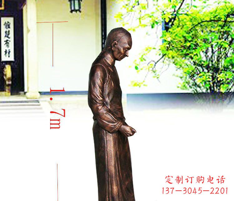南阳广场铜雕店小二人物雕塑