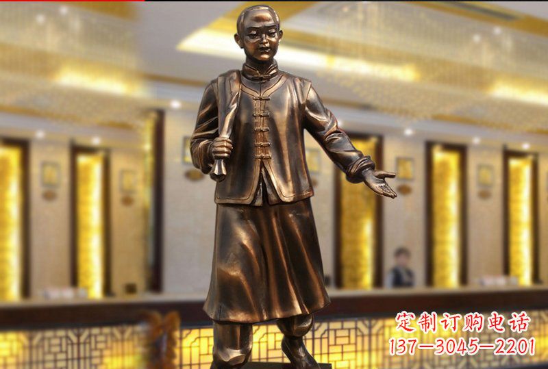 南阳精致传统,店小二人物雕塑