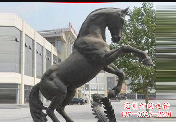 南阳广场铜雕跳跃马动物雕塑