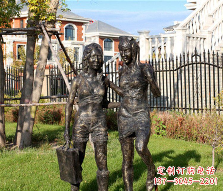 南阳精致温润的女孩铜雕
