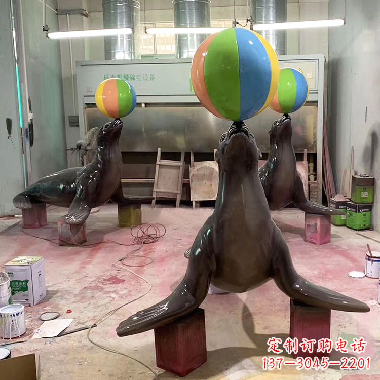 南阳海豹玻璃钢雕塑,让您触手可及的自然风情